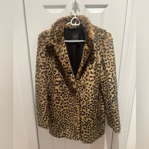 Zara Leopard Faux Fur Coat